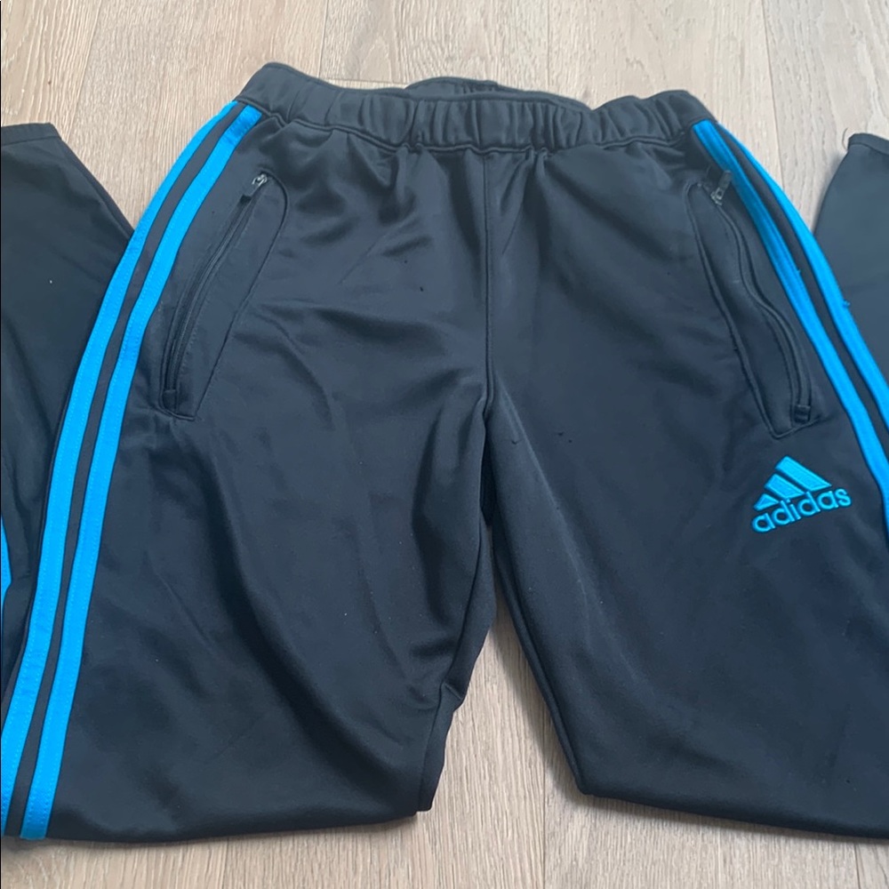 Adidas Mens Black and Blue Track Pants